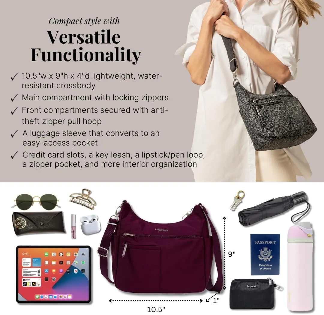 Baggallini Securtex Anti-Theft Free Time Crossbody Bag