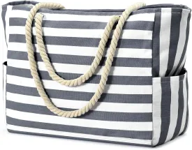 Becokan Beach Bags for Women Large Canvas Beach Tote Bag Beach Bags Waterproof Swim Pool Bag Beach Travel Essentials