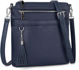 befen Genuine Leather Crossbody Purses for Women, Womens Medium Cross Body Bags Handbag Shoulder Purse with Adjustable Straps