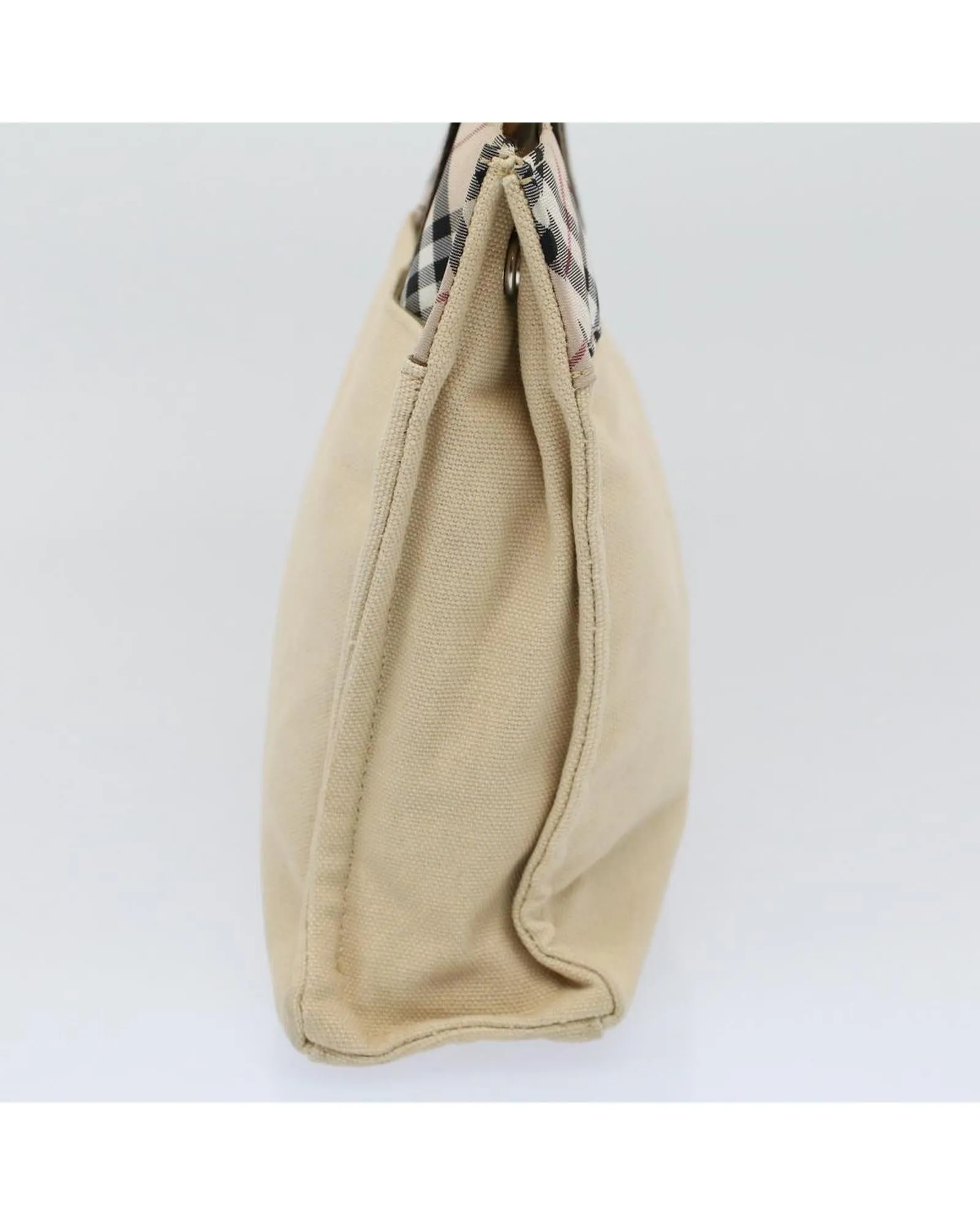 Beige Canvas Hand Bag with Nova Check Pattern