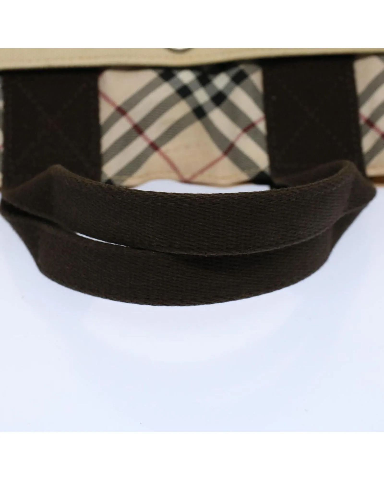 Beige Canvas Hand Bag with Nova Check Pattern