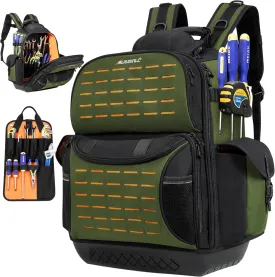 BLISSWILL Tool Bag Backpack for men,Heavy Duty Tool Backpack Bag with Waterproof Molded Base62 Pockets/40 Loops Heavy Duty Tools Organizer Bags/Electrician/Industrial/Construction Work Backpack