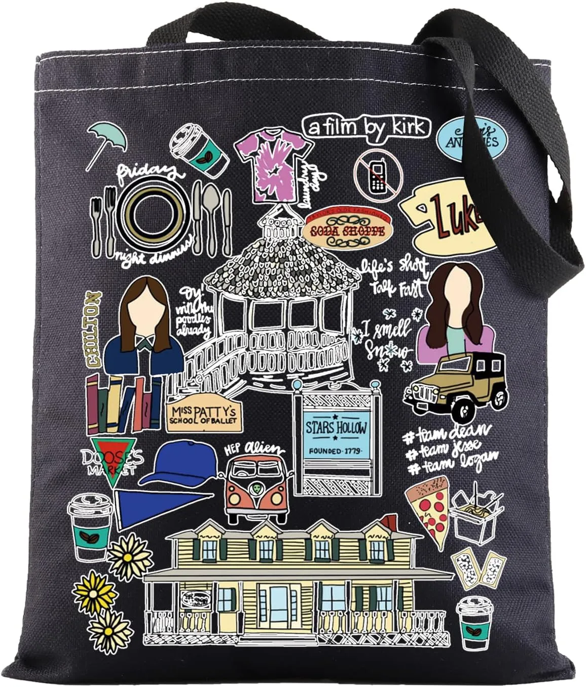 BWWKTOP Luke's Diner Tote Bag Lorelai & Rory Fans Gifts Stars Hollow Lorelai Shoulder Bag