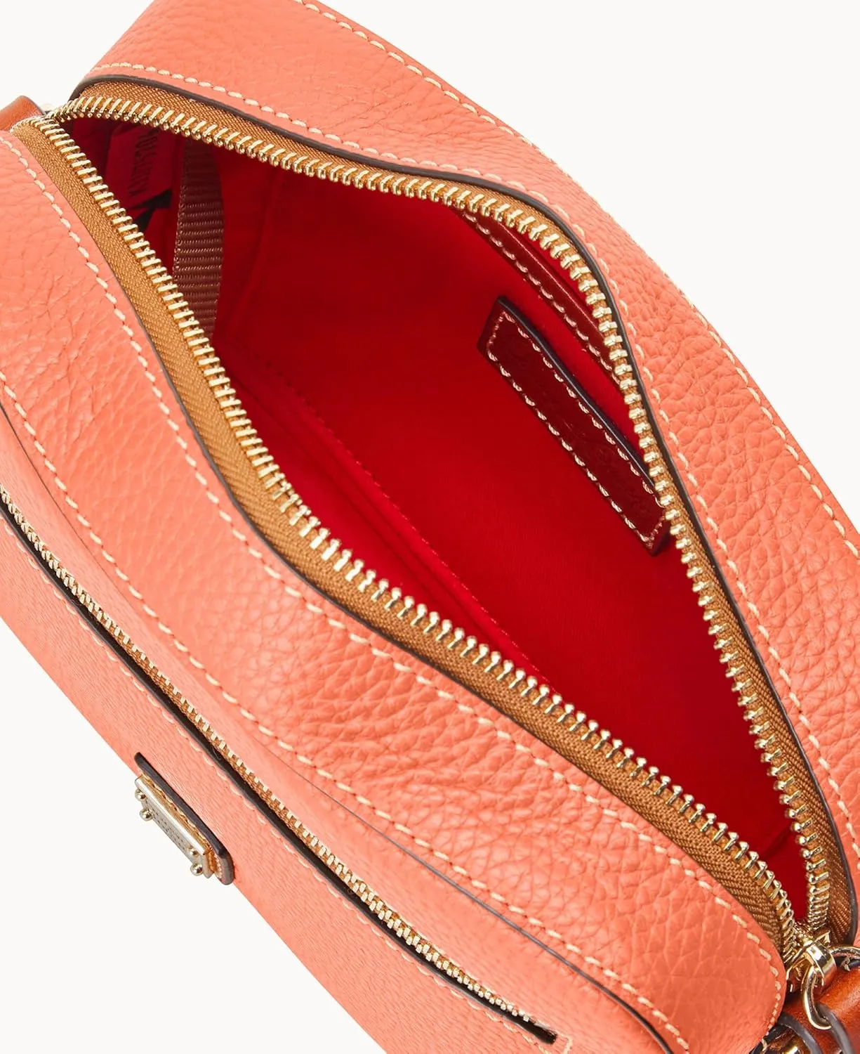 Dooney & Bourke Women's Camera Zip Crossbody in Pebble Grain Leather, Small Handbag with Adjustable Shoulder Strap