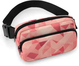 Fanny Pack for Men&Women Crossbody Waist Bag Small Sling Backpack Peach Squares of Different Shapes Belt Bag
