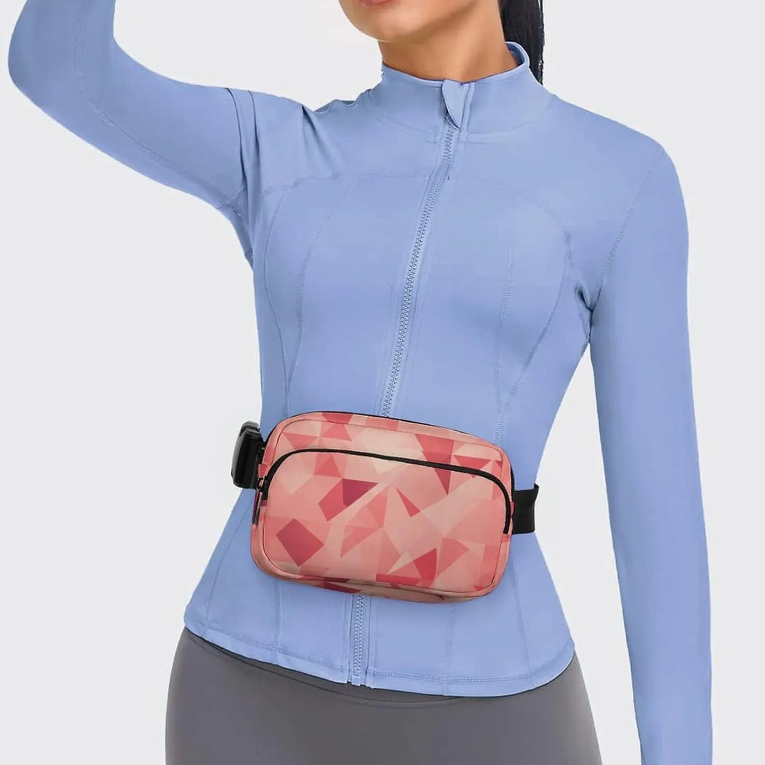 Fanny Pack for Men&Women Crossbody Waist Bag Small Sling Backpack Peach Squares of Different Shapes Belt Bag