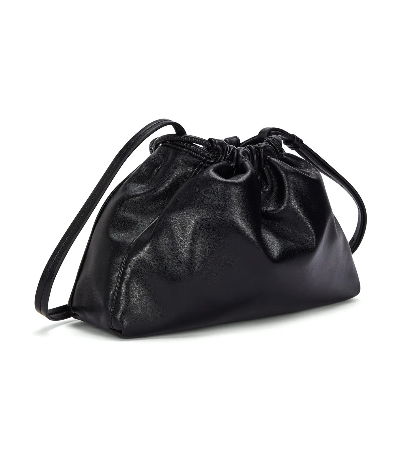 Gathered Drawstring Crossbody Bag Black Beauty