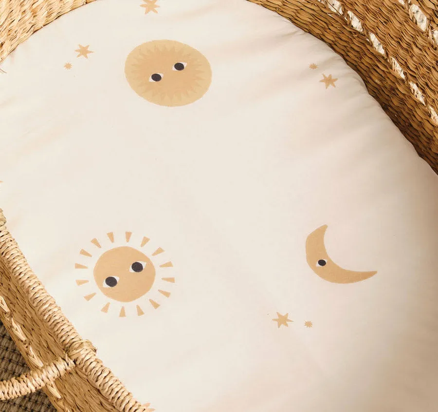 Happy Cosmos 2 Piece Bassinet Fitted Sheets Sugar