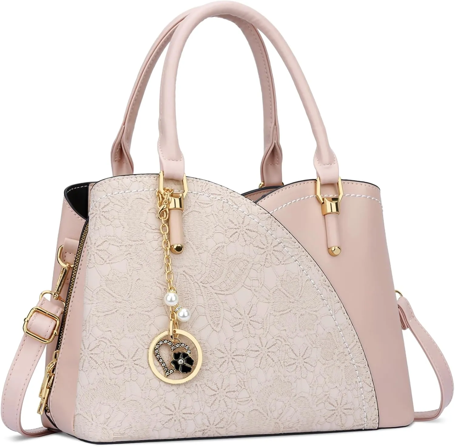 KKXIU Triple Compartments Purses and Handbags for Women Fashion Ladies Satchel Shoulder Top Handle Bag