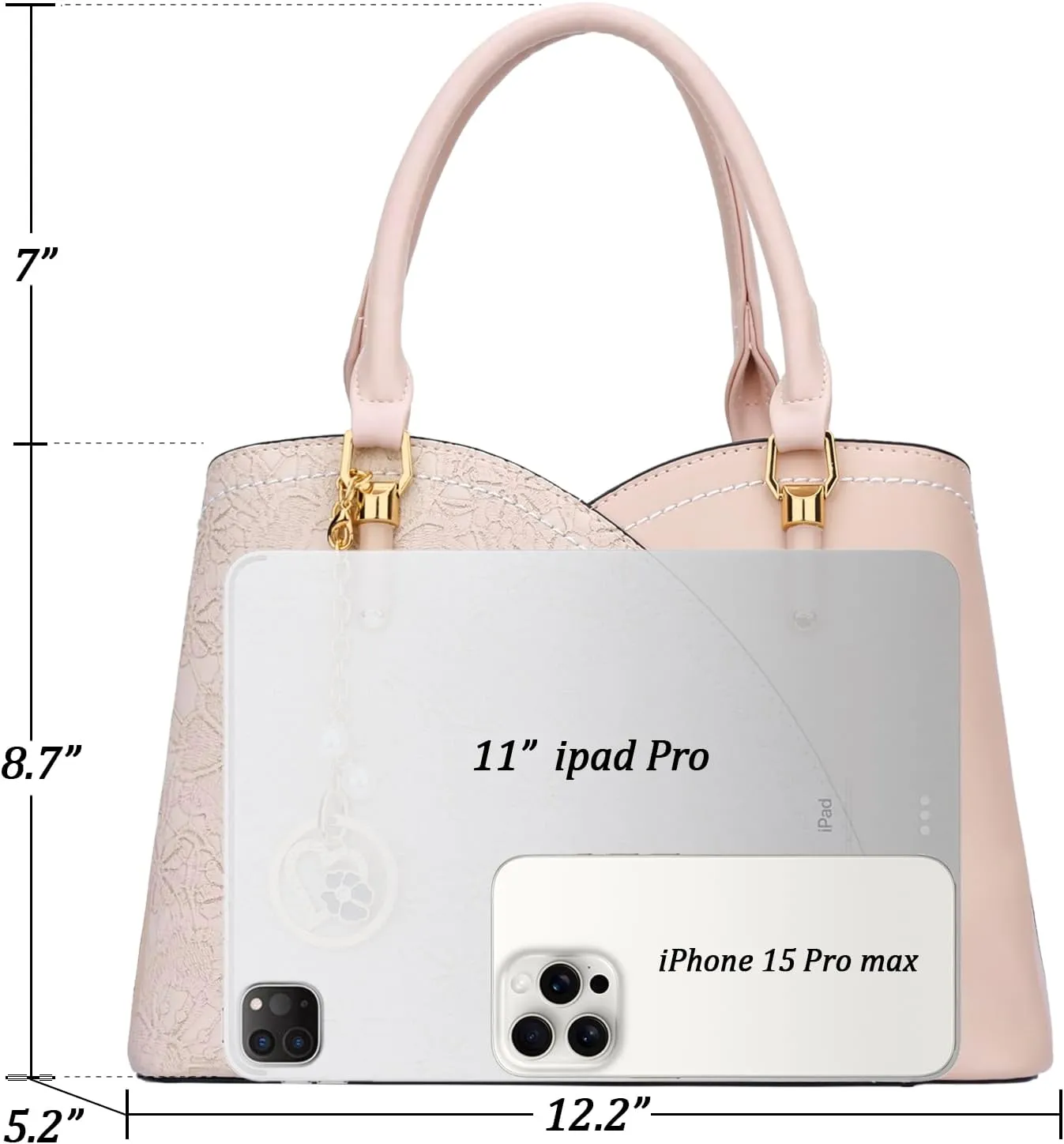 KKXIU Triple Compartments Purses and Handbags for Women Fashion Ladies Satchel Shoulder Top Handle Bag