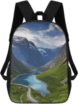 Laptop Backpack for Men Lightweight Casual Computer Bag Travel Backpack Norwegian Fjords Laptop Bag
