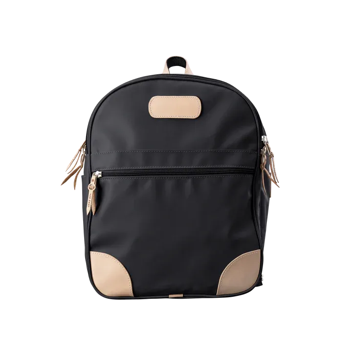 Large Backpack - Black Coated Canvas
