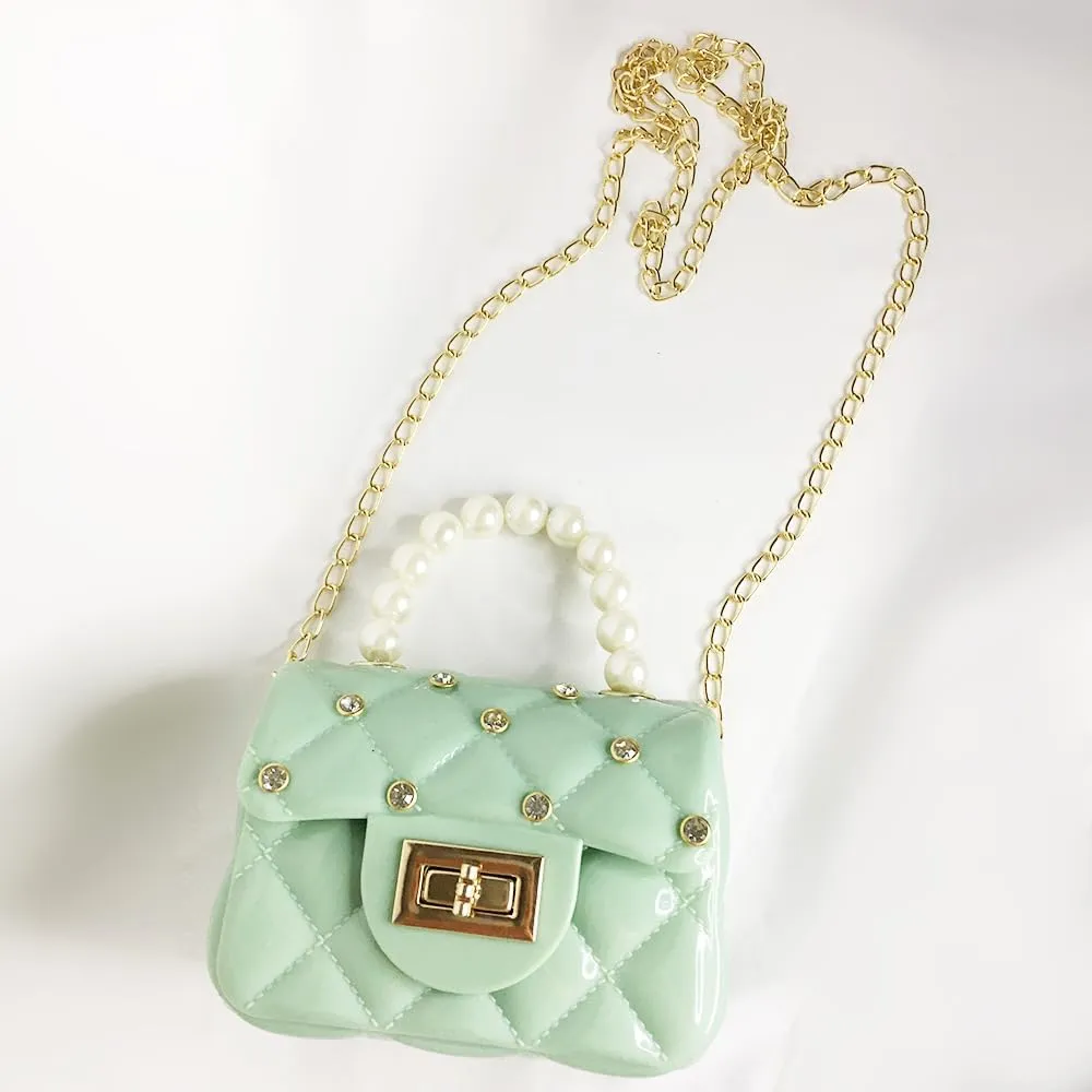 Little Girls Handbags with Round Sunglasses Mini Purse Cute Crossbody Bags Princess Flap Handbags for Kids