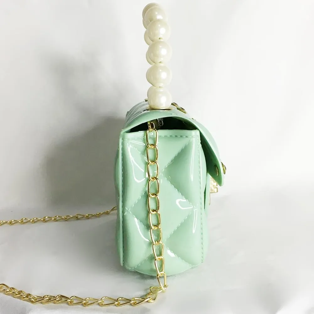 Little Girls Handbags with Round Sunglasses Mini Purse Cute Crossbody Bags Princess Flap Handbags for Kids