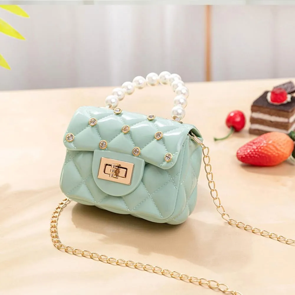 Little Girls Handbags with Round Sunglasses Mini Purse Cute Crossbody Bags Princess Flap Handbags for Kids