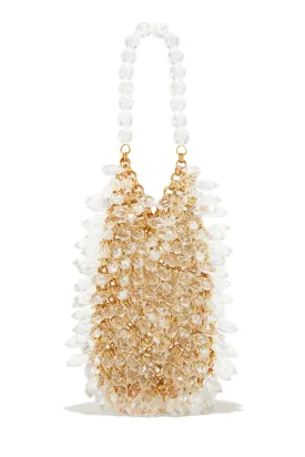 Luxe Dreaming Beaded Crossbody Handbag - Gold