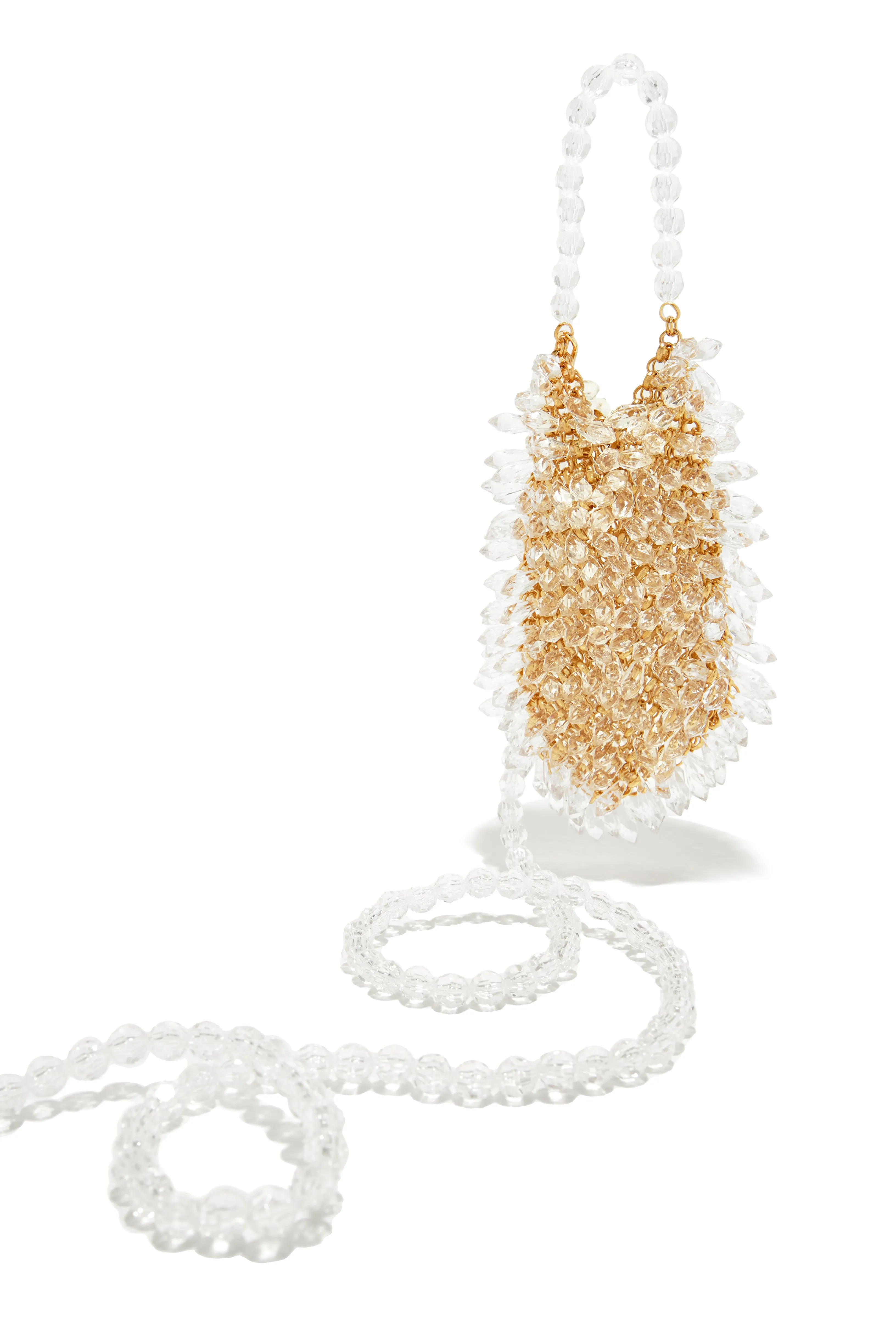 Luxe Dreaming Beaded Crossbody Handbag - Gold