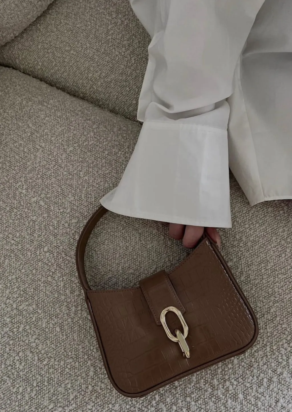 Mini Cleo Bag - Camel Embossed