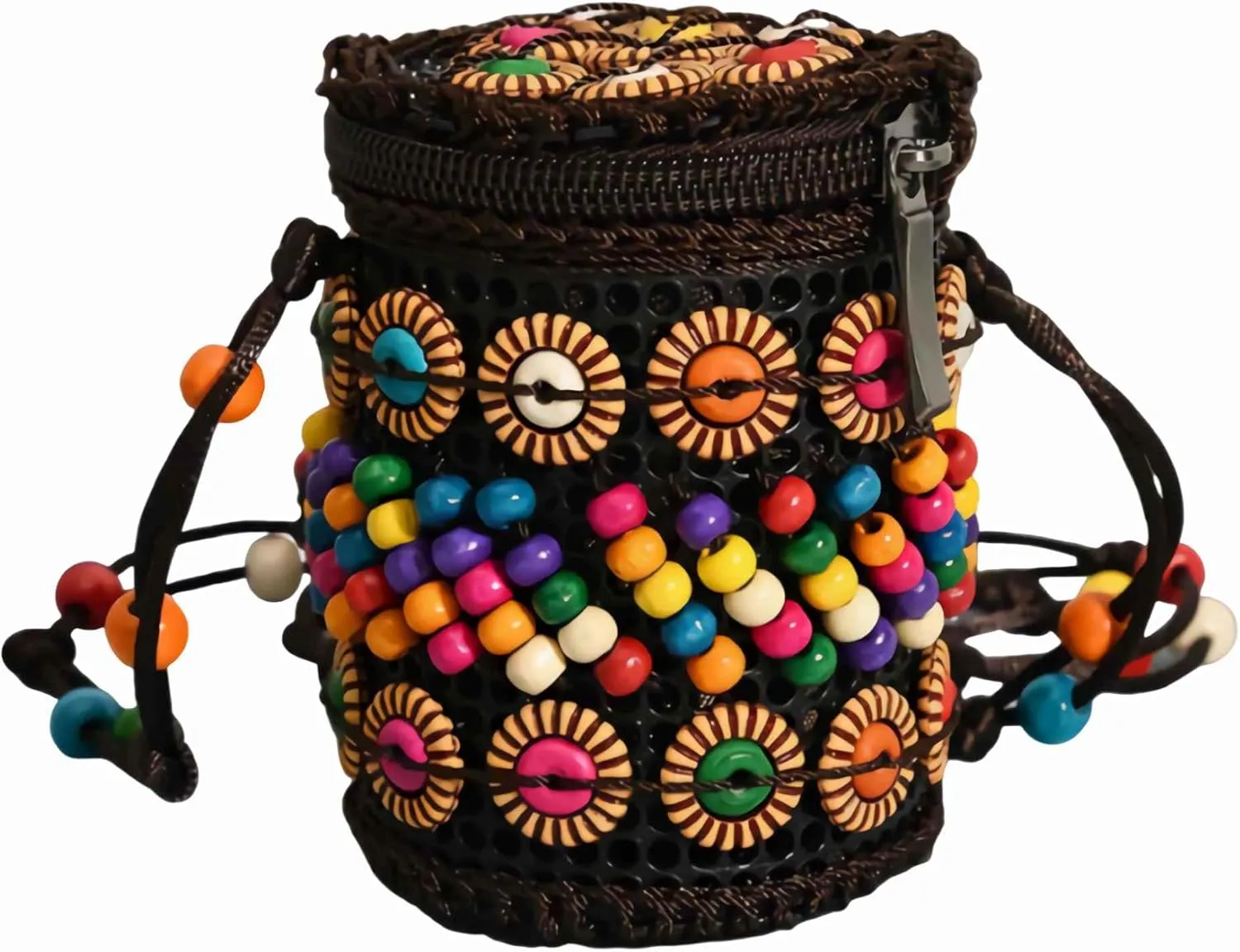 novelty boho beaded purses for women, cute western crossbody woven bag cell phone purse, unique small crochet purses, bohemian hippie gifts for women