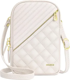 nuoku Small Crossbody Bags for Women Vegan Leather Cell Phone Wallet Purses for Women with Double Zipper,RFID Wallet