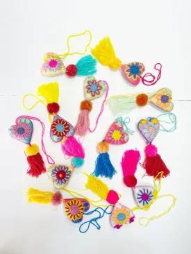 Pom Pom Heart Keychain Charms