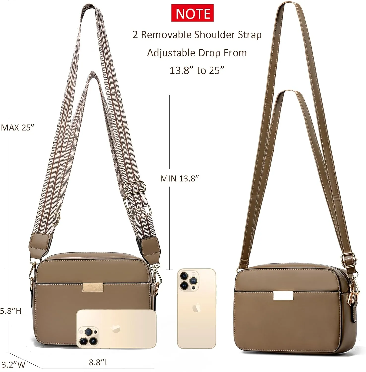Small Crossbody Bags for Women Vegan Leather Purses Women's Shoulder Handbags Wallet Satchel Cross Body Purse