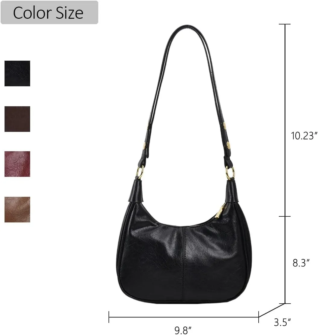 Small Hobo Bags for Women Crescent Retro Tote Handbags PU Leather Shoulder Bag 2025