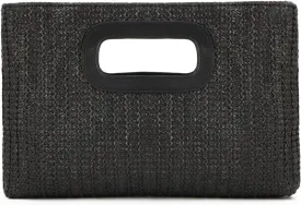 SUKUTU Straw Evening Bag Top Handle Clutch Handbag for Women Summer Beach Travel Crossbody Shoulder Bag with Chain