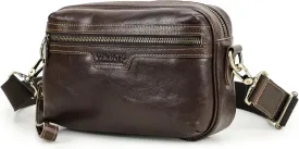 Top Grain Leather 8.3" Messenger Bag for Man & Woman, Multi Pockets, Fits to 7.9"/8.3" iPad for Daily/School/Business/Travel