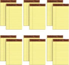 TOPS 5 x 8 Legal Pads, 12 Pack, The Legal Pad Brand, Narrow Ruled, Yellow Paper, 50 Sheets Per Writing Pad, Made in the USA (7501)