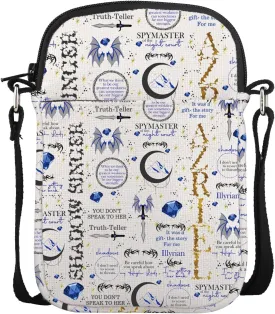 UJIMS A Court of Thorns and Roses Merch Azriel Crossbody Bag Fantasy Book Lover Gift for Reader Literature Friend Gifts