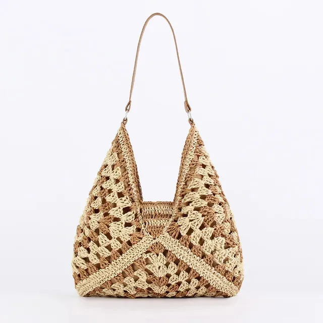 Vintage Straw Tote Bag - Fern and Oak