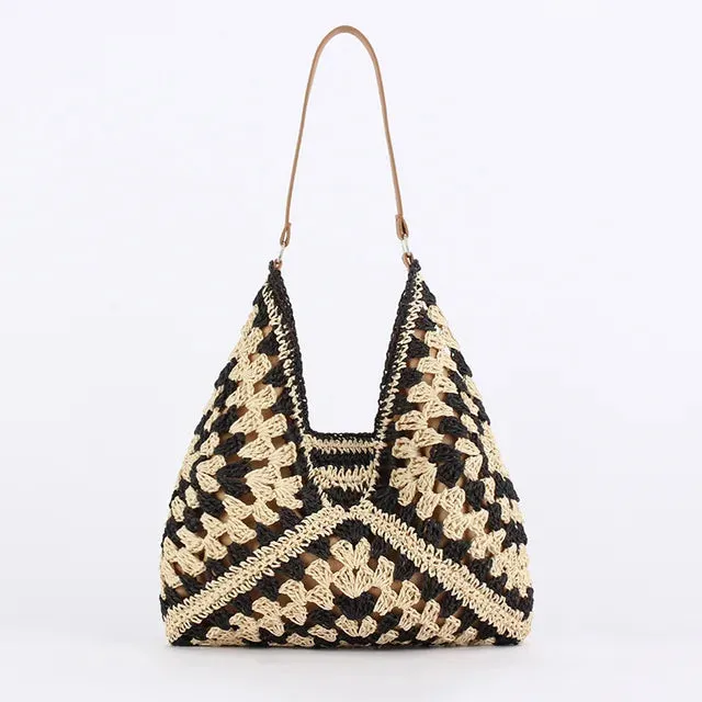 Vintage Straw Tote Bag - Fern and Oak