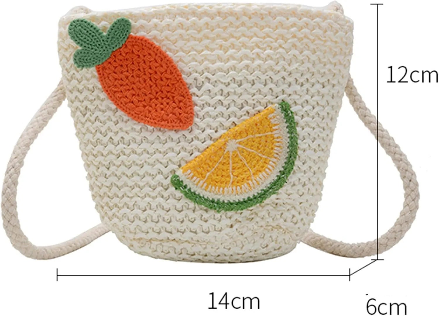 Women Girls Mini Crochet Crossbody Purse, Cute Straw Beach Shoulder Bag Small Wallet Pouch Hangbag