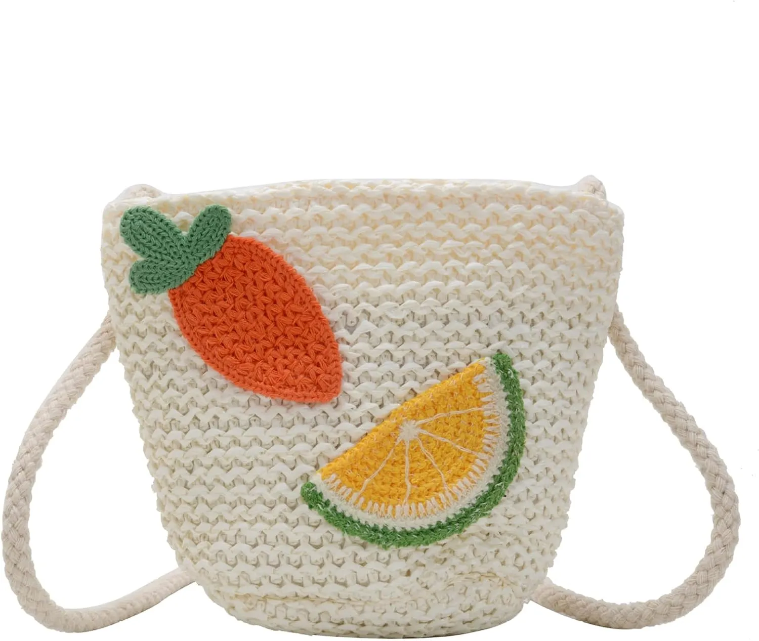 Women Girls Mini Crochet Crossbody Purse, Cute Straw Beach Shoulder Bag Small Wallet Pouch Hangbag